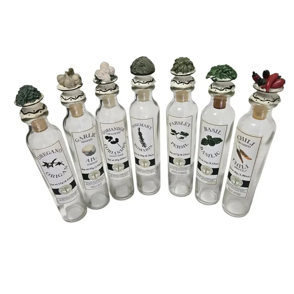 Au Printemps Gourmet Glass Decorative Herb Bottles Ornamental Stopper